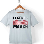 Resim Kendim Seçtim Legends Are Born In March Doğum Günü Hediye Çocuk T-Shirt 