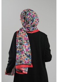 Resim Giverny Şarabi Desenli Şal Kesik Elyaf Dijital Baskılı Pamuksu Çiçek 202113 08 Şarabi 