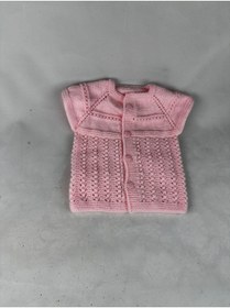 Resim RELYA Bebek Unisex Pembe Makine Yünü Tülermez Yelek 6 12 Aylık En 25 CM Boy 28 CM 