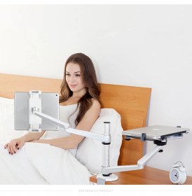 Resim Notebook ve Tablet Stant, 10-16" Dizüstü Bilgisayar ve 4.7-12.9" Tablet 2 Hareketli Ayarlanabilir Kol, Ergonomik Dizüstü Bilgisayar Standı Oa-9x 