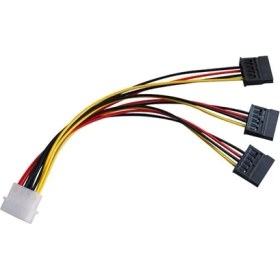 Resim Alfais 5101 Üçlü 3 Port Ide Molex Sata Power HDD 4 Pin Güç Kablosu 