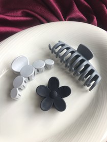 Resim 3'lü Bubble - Lotus - Tırmık Toka Seti XL Çok Renkli - Silver 