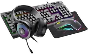 Resim Havit Gamenote KB887CM-TUR 4'lü Gaming Set - Klavye, Mouse, Kulaklık, Mousepad - Rainbow Aydınlatma, Türkçe Q, 3.5mm Jack, PC Uyumlu 