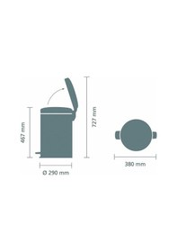 Resim Brabantia Çöp Kutusu 20 Litre Newicon Pedallı Mat Siyah 114106 Siyah 