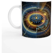 Resim Ikizler Burcu Baskılı Kahve Kupası - Zamanın Çarkları Astroloji Mekanizması Vs2 
