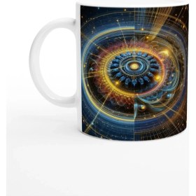 Resim Ikizler Burcu Baskılı Kahve Kupası - Zamanın Çarkları Astroloji Mekanizması Vs2 