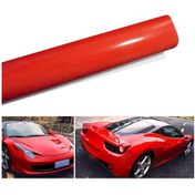 Resim Mufunye Araba Gölgeli Renk Değiştirme Filmi - 152x30 Cm Kırmızı Pvc Vinyil - Korozyon Ve Çizik Koruması - Aracı Dekore Et 