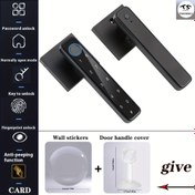 Resim Parmak İzi, Şifre ve Anahtar Kartı ile Akıllı Kapı Kilidi - Sağlam Metal Yapı, Kolay Kurulumlu Elektronik Kilit (Ev, Ofis, Ön/Arka Kapılar İçin) - Anti-Kasılma Koruma & Kapı Kolu Kapağı Güvenlik, Modern Tasarım, Kullanıcı Dostu Arayüz, Güvenli Alışveriş için Robust Yapı 