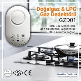 Resim EDS GZD01 Dogalgaz ve LPG Gaz Dedektörü (12V) İgdaş ve Gazmer Onaylı 