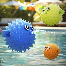 Resim Emici Dalış Balonbalığı Havuz ve Banyo Oyuncakları - Büyük Gözlü Tasarımlı Etkileşimli Su Oyuncaklar 3+, Dayanıklı Plastik Yaz Eğlencesi & Ebeveyn Bağ Kurma Aktiviteleri (Turuncu/Yeşil/Mavi) 