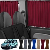 Resim Oto Pandami Citroen Nemo 2007-2015 Uyumlu Bordo Raylı Oto Perde Takımı 