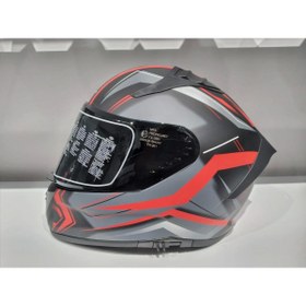 Resim MTS KASK PRO 801 TWILIGHT GÜNEŞ GÖZLÜKLÜ MAT GRİ/KIRMIZI 
