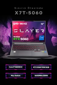Resim Game Garaj Slayer X7T-5060 C3 Intel Core i7 14650HX 32GB RAM 2TB SSD RTX5060 16" QHD+ 180Hz IPS FreeDOS 