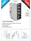 Resim ULOVE Aracınızda Güçlü Şarj 4usb+2,000ma Uck02 