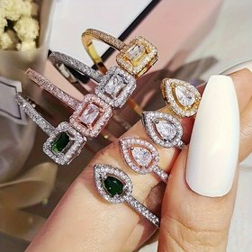 Resim Kadınlar için şık ayarlanabilir açık uçlu bilezik, renkli kübik zirkonya taşlarla - Doğum günleri, yıldönümleri ve günlük giyim için lüks günlük ve parti takıları, doğum taşı bilezik | Zarif aksesuar | Kübik zirkonya bilezik 