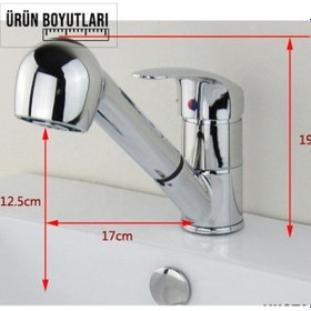 Resim Beyazsu Mix Aç Kapa Pirinç Berber Lavabo Bataryası Pirinç 