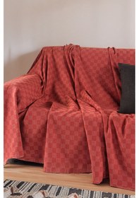 Resim Koltuk Örtüsü %100 Pamuk Yatak Örtüsü Pike 200 X 230 Cm Kiremit 