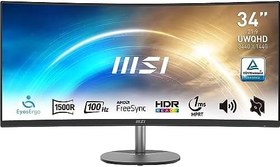 Resim MSI 34" PRO MP341CQ Kurumsal Monitör, Kavisli, UWQHD, 1500R VA 100HZ 1MS Anti-Glare, Siyah 