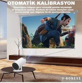 Resim Robeve Mini Projeksiyon Taşınabilir Projeksiyon Cihazı Hd 