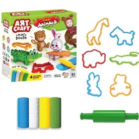 Resim Eğlenceli Hayvanlar Oyun Hamur Seti 200 Gr. - Oyun Hamuru Seti - Hamur Setleri - Hamur Kalıpları Renkli 