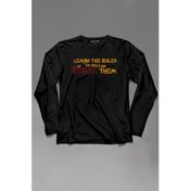 Resim Kendim Seçtim Learn The Rules Break Them Basquiat Kuralları Yık Uzun Kollu Tişört Baskılı Çocuk T-Shirt 