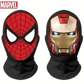 Resim Marvel 1/2 Adet Örümcek Adam ve Demir Adam Kostümü Maskeleri, Günlük Kullanım ve Parti İçin Uygun Mesh Kapüşon - Noel, Sevgililer Günü, Şükran Günü, Cadılar Bayramı için Mükemmel Tatil Hediyesi 