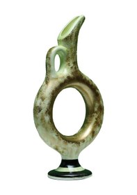 Resim E38 El İşçiliği Halkalı Çini Vazo 30 15 Cm - 6422 Çok Renkli 