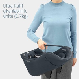 Resim Maxi-Cosi Coral 360 Dönebilir 2'si Bir Arada Modüler Ana Kucağı ve Oto Koltuğu Essential Graphite 