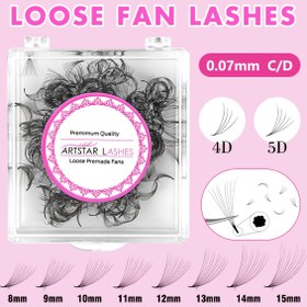 Resim 500Fan Önceden Yapılmış Fan Kirpikleri Yumuşak ve Doğal Grafting 4D 5D Kirpikler 0.07Mm Kalınlık 8-15Mm Uzunluk El Yapımı Açık Fan Sahte Kirpikler Kullanımı Kolay ve Zamanı Kazanmak 