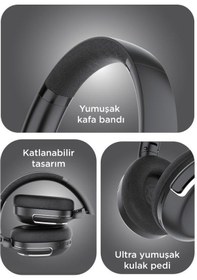Resim Torima HD60 Bluetooth Kulaklık Kulak Üstü Kablosuz Kulaklık 