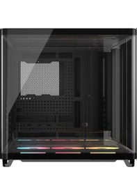 Resim Corsair AIR 5400 RS-R CC-9011318-WW 3x120MM ARGB Fan Mesh Temperli Cam USB 3.2 Triple Chamber Mid Tower E-ATX Gaming Kasa Siyah 