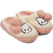 Resim Aspor Beyaz Pudra Hello Kitty Desenli Kız Çocuk Panduf Aspor
