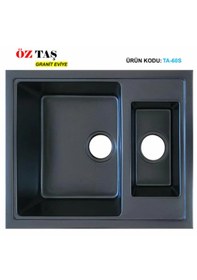 Resim Öztaş TA-60s Granit Mutfak Eviye Siyah Tek Gözlü 485 x 595 MM 