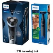 Resim Philips Shaver 3000X Series Islak Kuru Sinek Kaydı Elektrikli Tıraş Makinesi - Vücut Tıraş Makinesi 