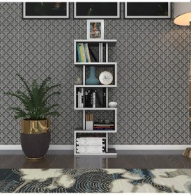 Resim Kenzlife kitaplık raf diba1 gri 129X040x19 banyo kiler ofis (m) 