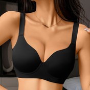 Resim Kadınlar için şık düz renkli kablosuz push-up sütyen - Orta destek, rahat ve yükseltilmiş tasarım, tüm gün giyilebilecek, tam cup kaplama, tüm gün giyilebilecek 