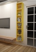 Resim Dekormer Design Kitaplık Sarı Dikey Ikili Birleşik Duvar Rafı Takım 