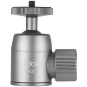 Resim Wezone Andoer D-3 Aluminyum Alloy Topuz Kafa: 360 Panoramik Çekim, 3kg Yük Kapasitesi, 1/4" Ve 3/8" Vida, Taşınabilir Tasarım 