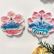 Resim 1 adet Kore Namsan Kulesi Buzdolabı Mıknatısı - 3D Yükseltilmiş Tasarım, Pembe Lotus Çiçeği ve Dağ Manzarası, Ev ve Mutfak Dekoru için İdeal, Festivite Özel Hediye Fikri, Festivite Özel Ev Dekoru | Tradisyonel Kore Tasarımı | Dayanıklı Mıknatıs, Kore Dekoru 