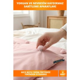 Resim Letsii Yorgan ve Nevresim Kaydırmaz Sabitleme Aparatları 4 Adet 