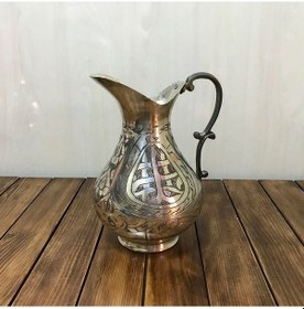 Resim Bakır İşlemeli Eskitme Sürahi 