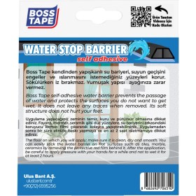 Resim Boss Tape Duş, Kapı Eşiği, Mutfak Tezgahı Etrafı Su Kesici Bariyer Siyah - 1 Metre 