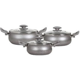 Resim Mehtap Granit Güveç 6 Parça Tencere Seti - 16 cm + 18 cm + 20 cm 
