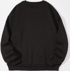 Resim Adrift Newyork Nyc Renkli Oversize Bisiklet Yaka Pamuklu Sweatshirt Siyah Siyah 