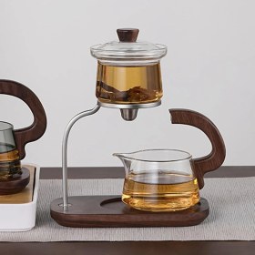Resim PremiumPort Borosilikat Cam Japon Stili Lüks Bitki Çayı Demliği 350 ml 