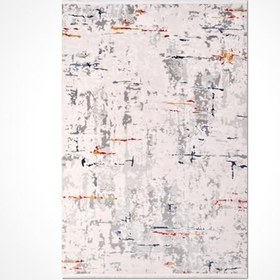 Resim Novah Gri Soyut Modern Geometrik Etnik Eskitme Desenli Boho Makinada Yıkanabilir Hafif Hav Toz Vermez Leke Tutmaz Kaymaz Taban Dijital Makine Baskı Halı Oturma Odası Salon Yolluk Koridor Mutfak Halısı 