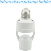 Resim AC85-265V Hareket Sensörlü Lamba Tabanı E27 Anahtar Soket Adaptörü Dönüştürücü İnsan Vücudu Algılama Kızılötesi İnsan Vücudu Sensörü Işık Armatürü 
