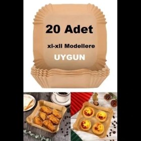 Resim Melfxxl Büyük Boy Air Fryer Fritöz Pişirme Kağıdı 20 Adet 