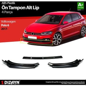 Resim Volkswagen Polo 6 Abs Plastik Ön Tampon Alt Lip 3 Prç. 2017 Üzeri 