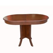 Resim Evim-E Aksesuar Oval Ortadan Ayaklı Açılır Masa 75x108 Cm Ceviz Renkte Tamamı Ahşap 